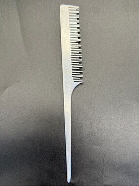 Vintage Tip Top Aluminum 8" Rat Tail Styling Comb Handmade Made in Italy